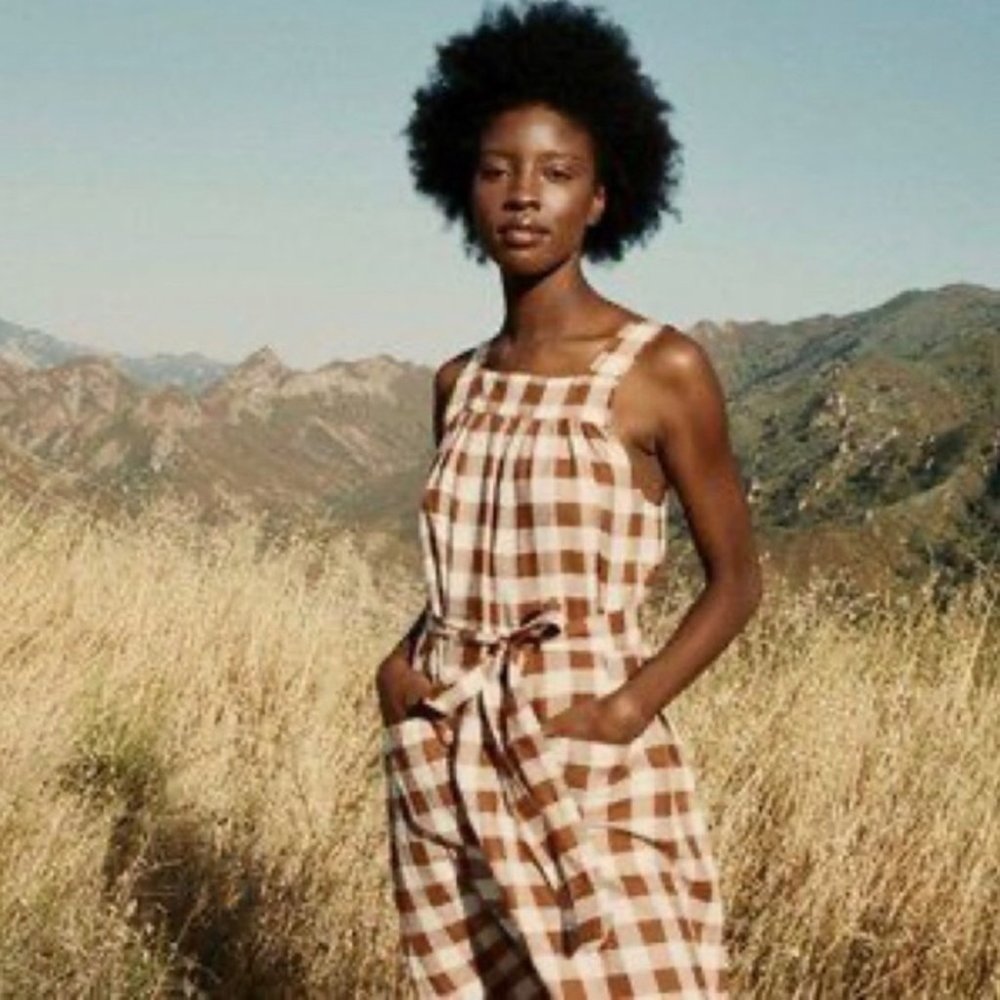 Doen Eve Dress, size XS, Nutmeg plaid